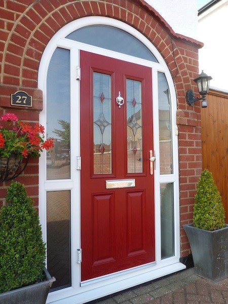 Arched Red Composite Door