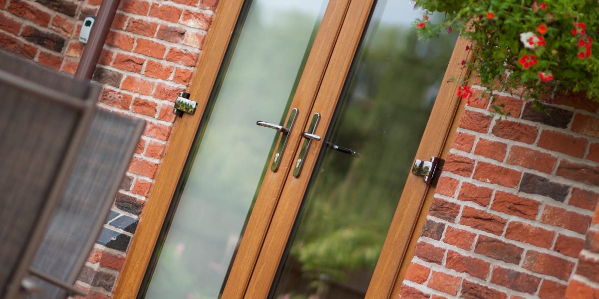 Light Oak uPVC Double Doors
